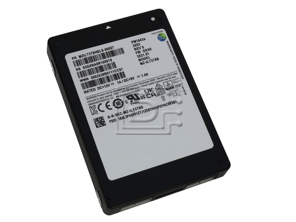 Samsung MZILT3T8HBLS-00007 PM1643a 3.84TB 2.5 SFF 12Gbps SAS Read Intensive SSD