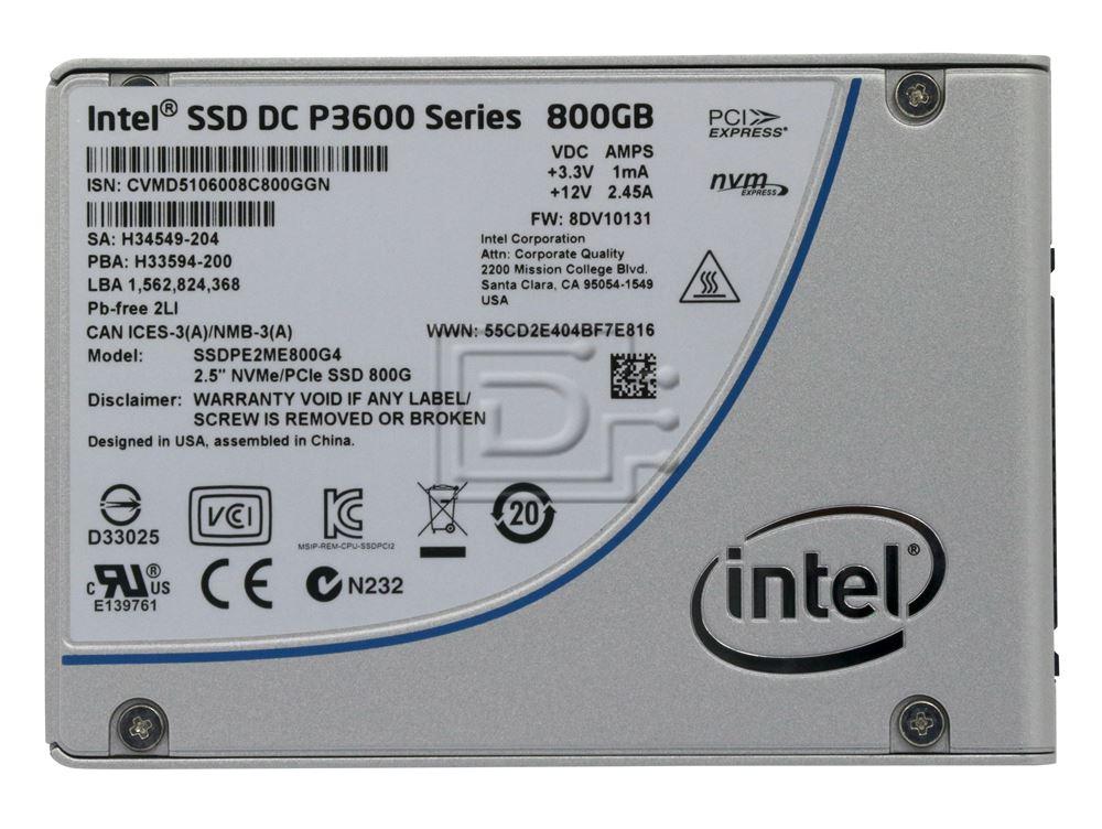 Intel SSDPE2ME800G401 800GB 2.5" DC P3600 Series PCIe NVMe 3.0 SSD