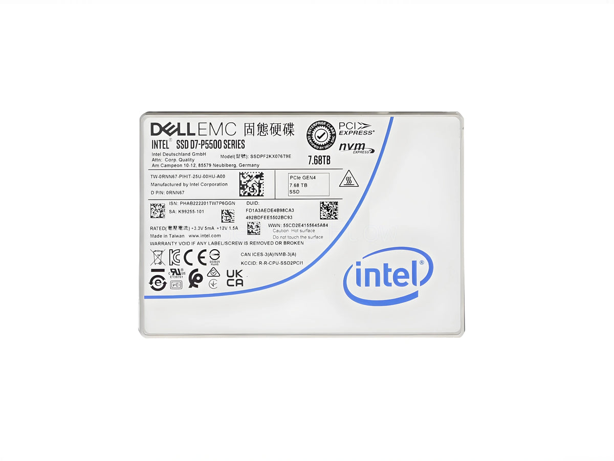 D7-P5500 Series 7.68TB U.2 15mm PCIe 4.0 x4 NVMe SSD