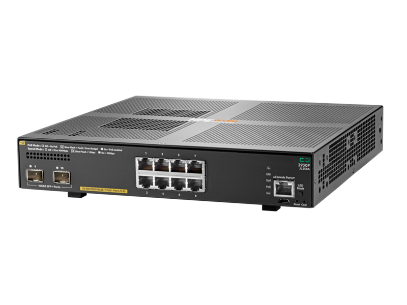 HPE Aruba Networking 2930F 8G PoE+ 2SFP+ Switch