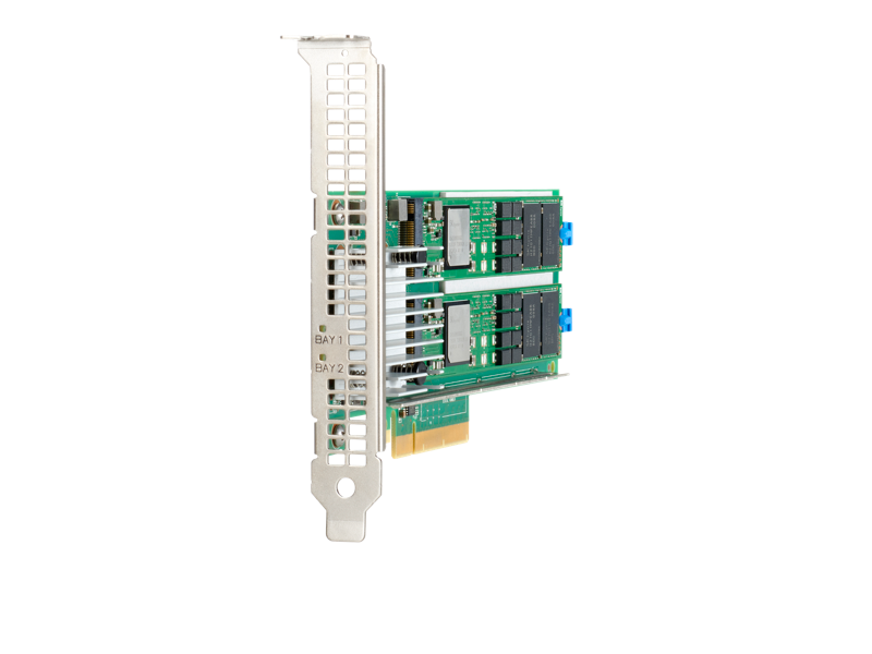HPE NS204i-p Gen10+ Boot Device, half height Image may differ from actual product HPE NS204i-p Gen10+ Boot Device, full height HPE NS204i-p Gen10+ Boot Device, half height HPE NS204i‑p x2 Lanes NVMe PCIe3 x8 OS Boot Device