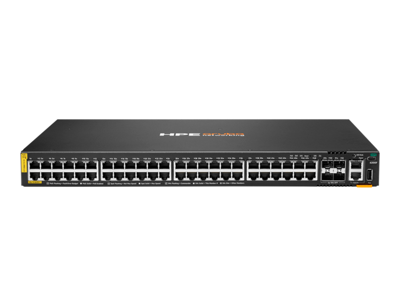 HPE Aruba Networking CX 6200F 48G Class‑4 PoE 4SFP+ 370W Switch