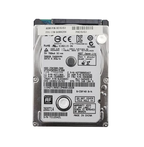 Buy 04W4394-Lenovo 500GB 5400RPM SATA 3Gb/s 2.5-inch Hard Drive for  ThinkPad T430u | ICT Devices