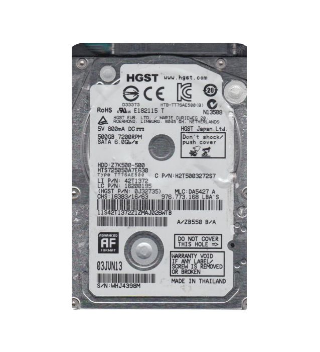 Hitachi Travelstar Z7K500 500GB 7200RPM SATA 6Gb/s 32MB Cache 2.5-inch Hard Drive