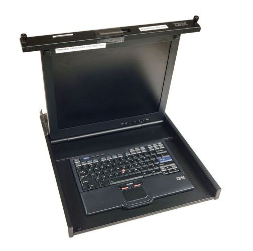 IBM 1U 17-inch Flat Panel Console Kit with Keyboard mouse Power Adapter and Rail Kit