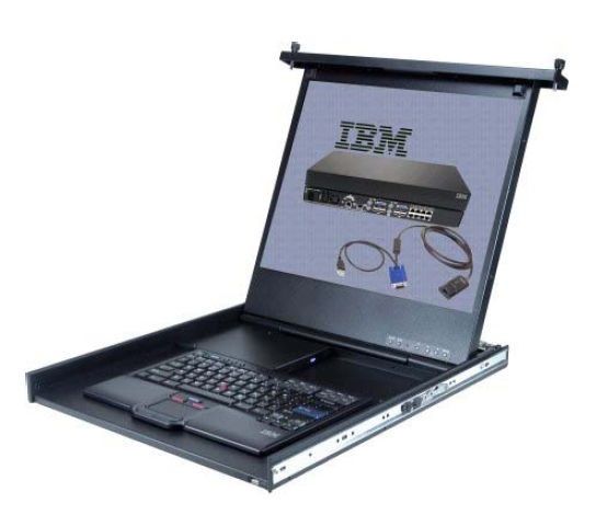 IBM 1U 17-inch Flat Panel Console Kit with Keyboard Mouse and Rails