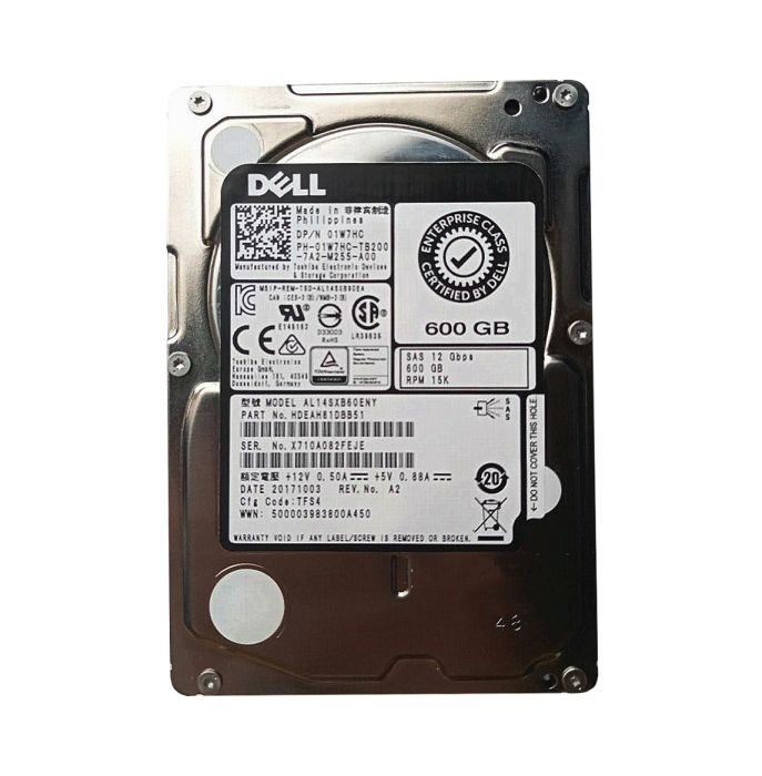 Dell 600GB 15000RPM SAS 12Gb/s 128MB Cache Hot-plug 2.5-inch Hard Drive