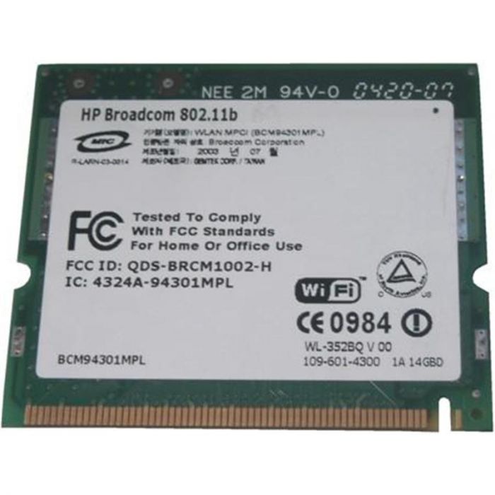 HP Mini PCI IEEE 11MBps 802.11b Wireless LAN (WLAN) Network Interface Card