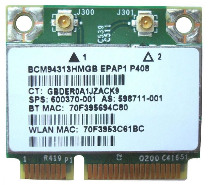 HP Broadcom BCM4313 Mini PCIe 802.11n Bluetooth