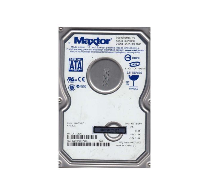 Maxtor 200GB 7200RPM SATA 1.5Gb/s 3.5-inch Hard Drive