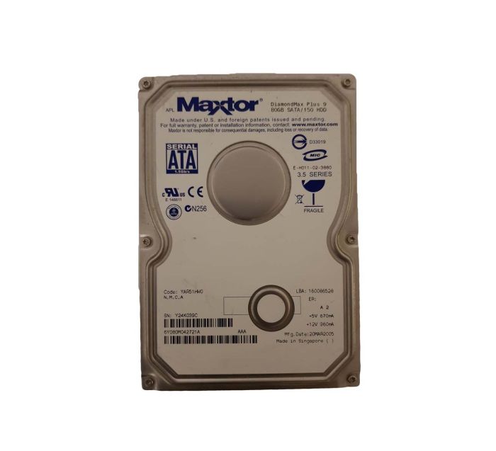 Maxtor 80GB 7200RPM SATA 1.5Gb/s 3.5-inch Hard Drive