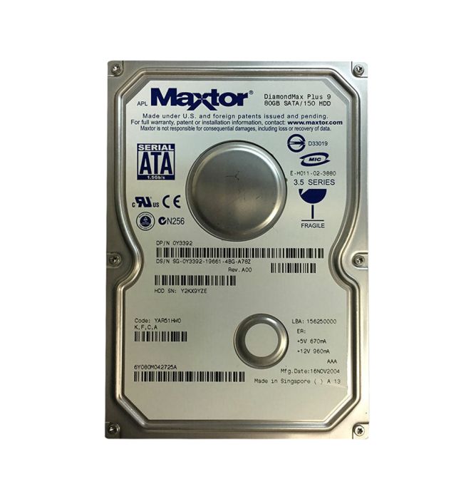 Maxtor 80GB 7200RPM SATA 1.5Gb/s 3.5-inch Hard Drive