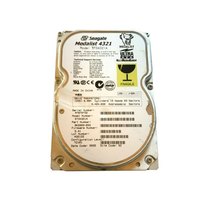 Seagate Medalist 4321 4.3GB 5400RPM ATA-33 128KB Cache 3.5-inch Hard Drive