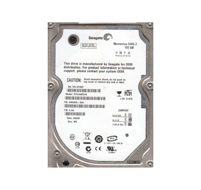 Seagate 100GB 5400RPM ATA-100 2.5-inch Hard Drive