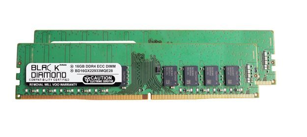 Black Diamond 32GB Kit (2 x 16GB) DDR4-2933MHz PC4-23400 ECC CL21 288-Pin DIMM 1.2V 2Rx8 Memory Module