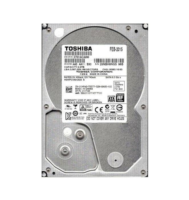 Toshiba 2TB 7200RPM SATA 6Gb/s 3.5-inch Hard Drive