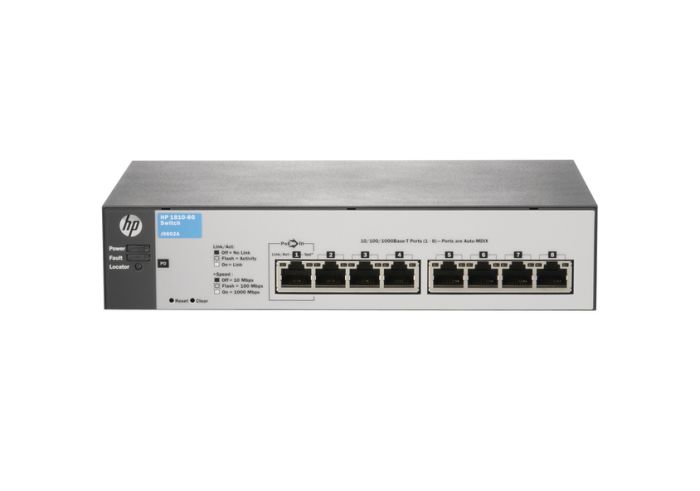 HP 1810-8G v2 8 x Ports 10/100/1000Base-T Layer-2 Managed RJ-45 Connector Gigabit Ethernet Network Switch