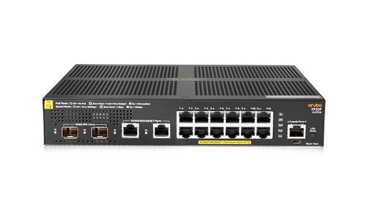 HP Aruba 2930F 12G PoE+ Layer 3 Managed Switch with 2 x 1Gbps SFP+ Ports