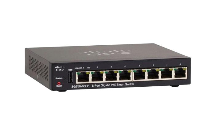 SG250-08HP-K9-NA Cisco SG250 Small Business Network Switch