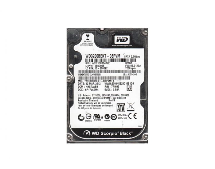 Western Digital Scorpio Black 320GB 7200RPM SATA 3Gb/s 16MB Cache 2.5-inch Hard Drive