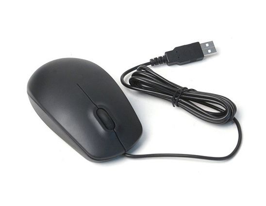 Dell 3-Buttons 1000dpi USB Wired Black Optical Mouse